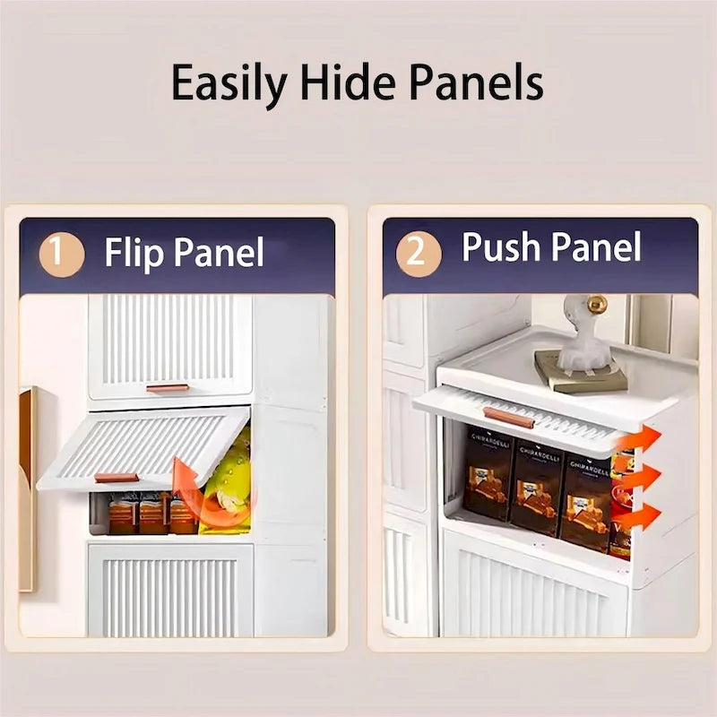 Flip-Lid Storage Box with Wheels - White