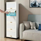 Opbergbox met klep en wieltjes - wit