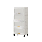 Opbergbox met klep en wieltjes - wit