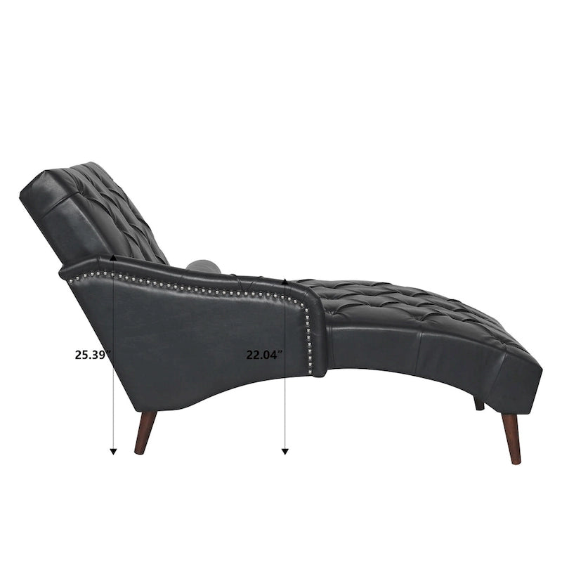 Chaise longue trapuntata in similpelle PU con cuscino