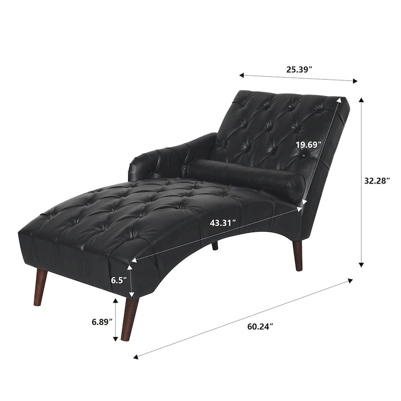 Chaise longue trapuntata in similpelle PU con cuscino