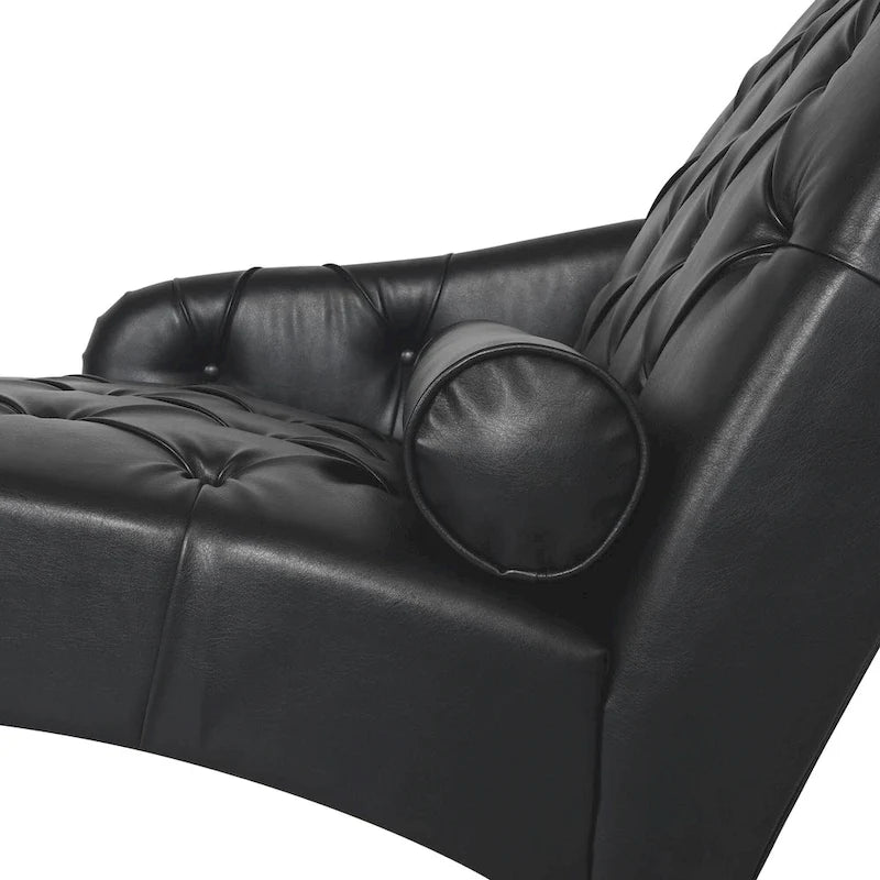 Chaise longue trapuntata in similpelle PU con cuscino
