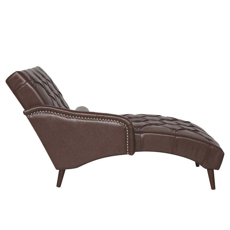 Chaise longue trapuntata in similpelle PU con cuscino