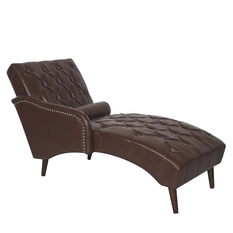 Chaise longue trapuntata in similpelle PU con cuscino