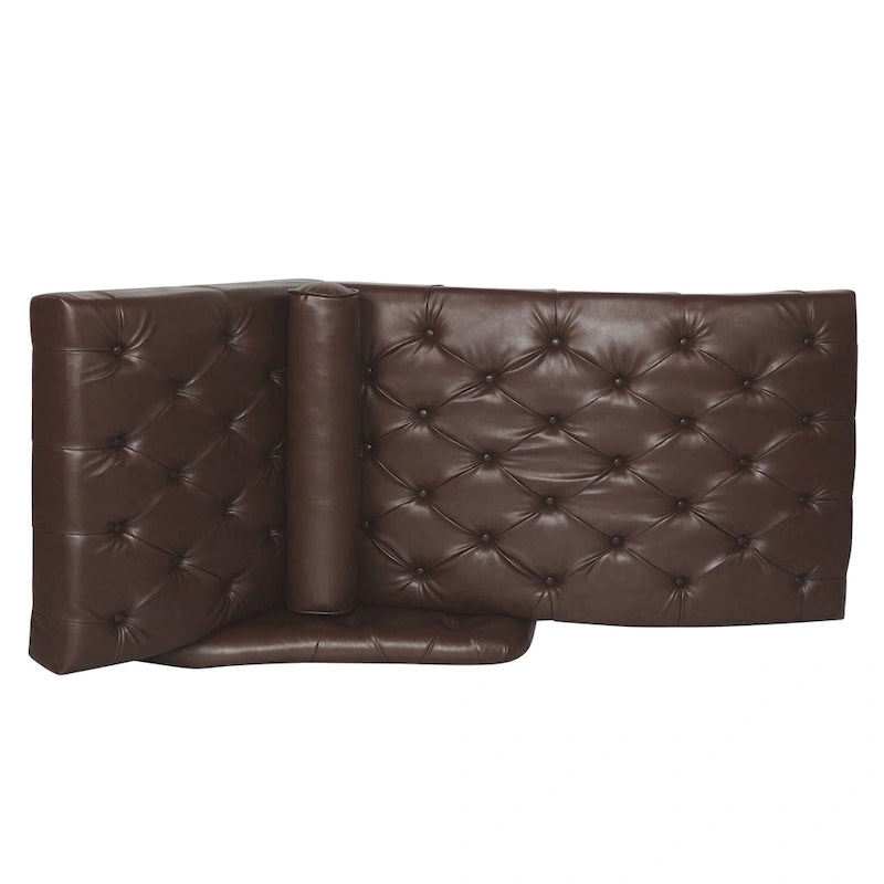 Chaise longue trapuntata in similpelle PU con cuscino