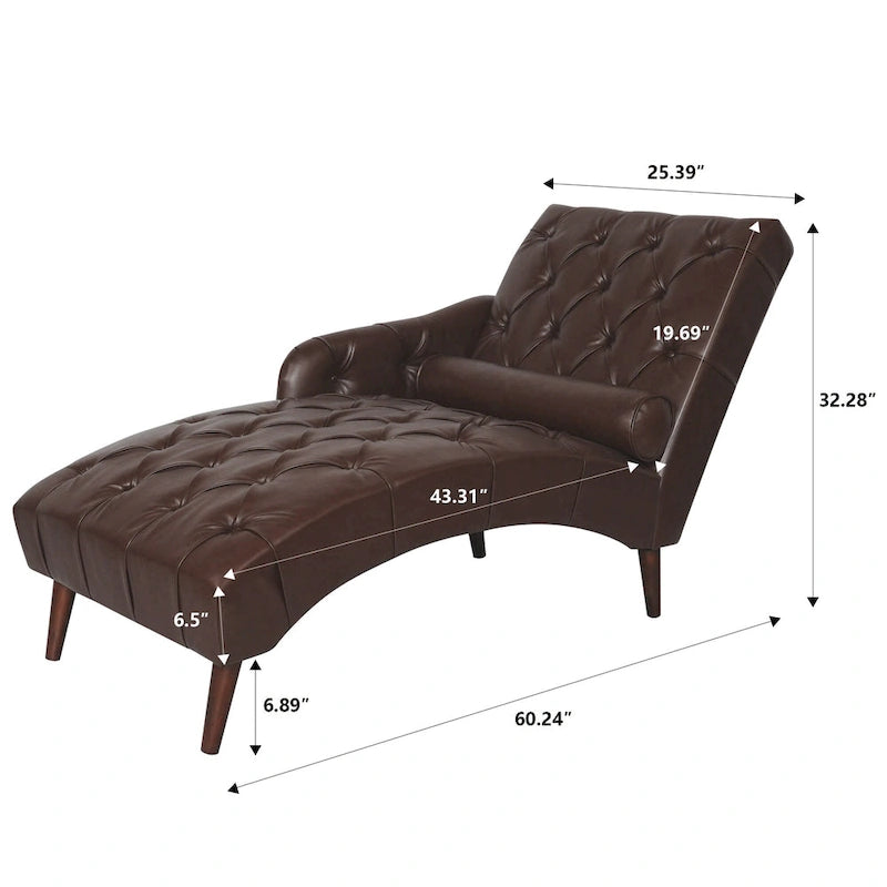 Chaise longue trapuntata in similpelle PU con cuscino