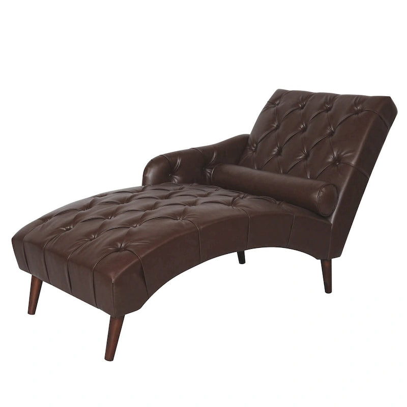 Chaise longue trapuntata in similpelle PU con cuscino