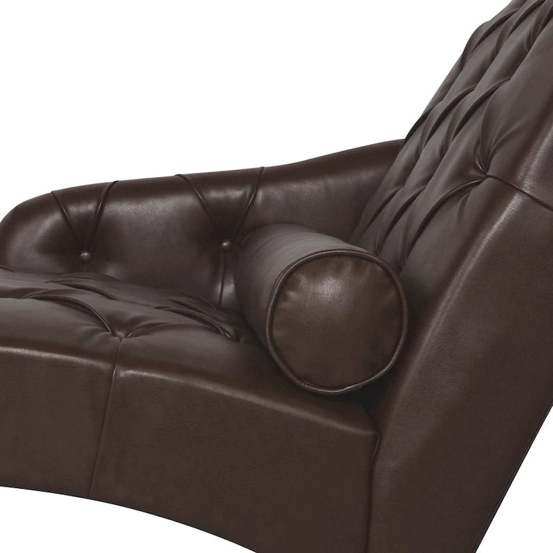 Chaise longue trapuntata in similpelle PU con cuscino