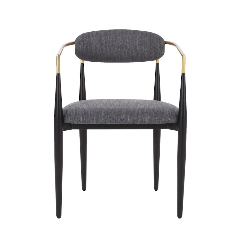 Fabric Upholstered Iron Dining Chairs (Set of 2)