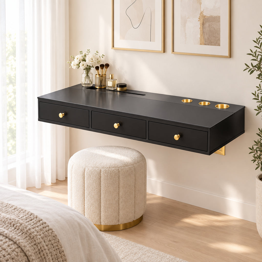Rico Modern Floating Makeup Vanity Desk (No Mirror) by GDFStudio