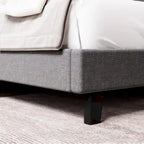 King Size Upholstered Platform Bed Frame with Adjustable Headboard