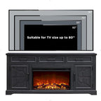 TV-Ständer mit Kamin für Fernseher bis 80 Zoll und Stauraum