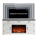 TV-Ständer mit Kamin für Fernseher bis 80 Zoll und Stauraum