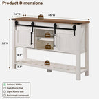 Farmhouse Console Table with Sliding Doors, 46-Inch