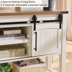 Farmhouse Console Table with Sliding Doors, 46-Inch