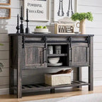 Farmhouse Console Table with Sliding Doors, 46-Inch