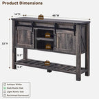 Farmhouse Console Table with Sliding Doors, 46-Inch