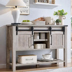 Farmhouse Console Table with Sliding Doors, 46-Inch