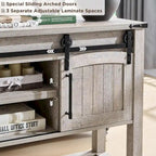 Farmhouse Console Table with Sliding Doors, 46-Inch