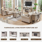 Farmhouse Console Table with Sliding Doors, 46-Inch