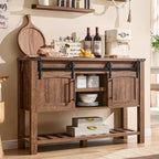 Farmhouse Console Table with Sliding Doors, 46-Inch