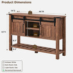 Farmhouse Console Table with Sliding Doors, 46-Inch