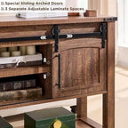 Farmhouse Console Table with Sliding Doors, 46-Inch