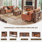 Farmhouse Console Table with Sliding Doors, 46-Inch