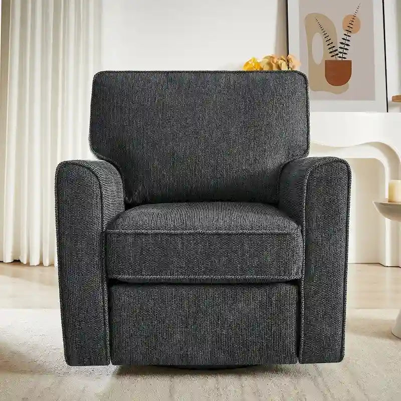 Swivel Barrel Accent Chair with Side Pockets