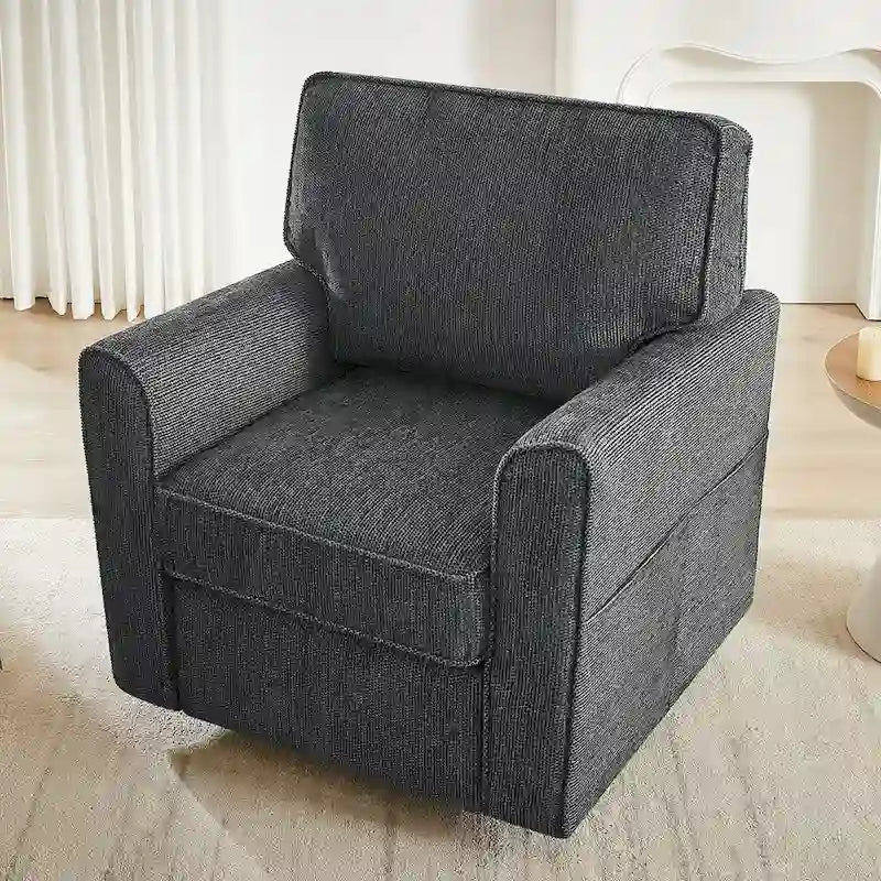 Swivel Barrel Accent Chair with Side Pockets