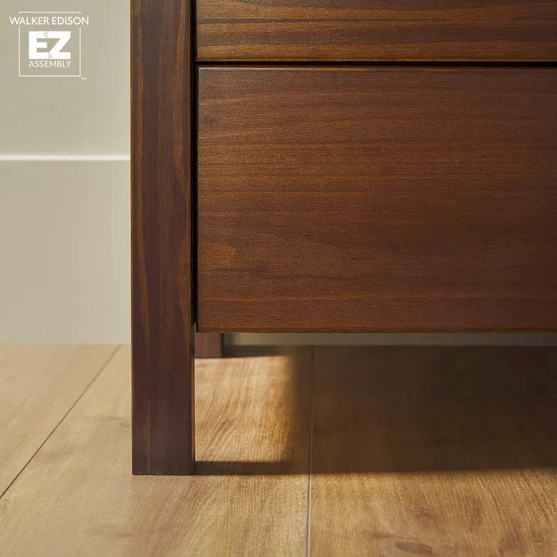 Solid Wood Dresser with Tempered Glass Top
