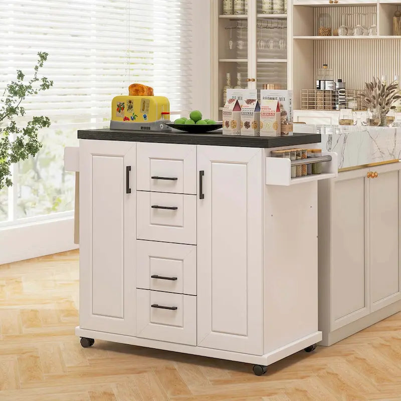 Rolling Kitchen Island Cart on Wheels Mobile Serving Utility - See Details
