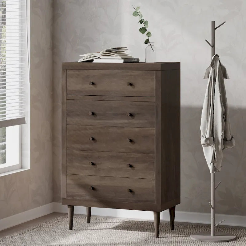 Mid-Century Modern 5-Drawer Dresser