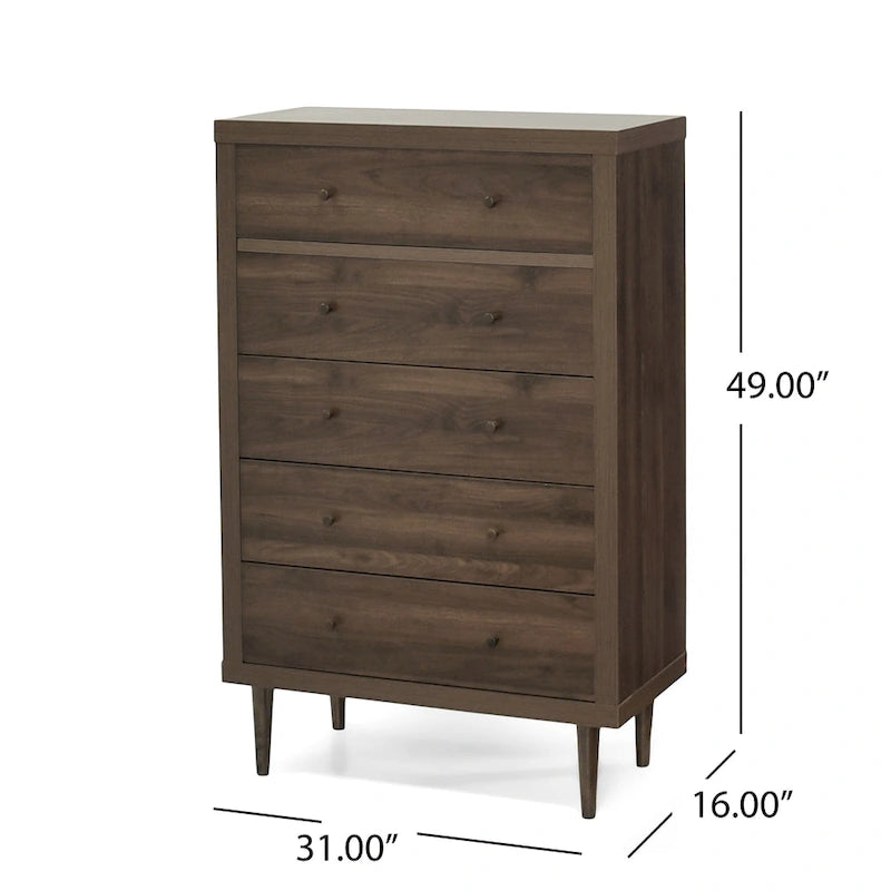 Kommode im Mid-Century-Stil mit 5 Schubladen