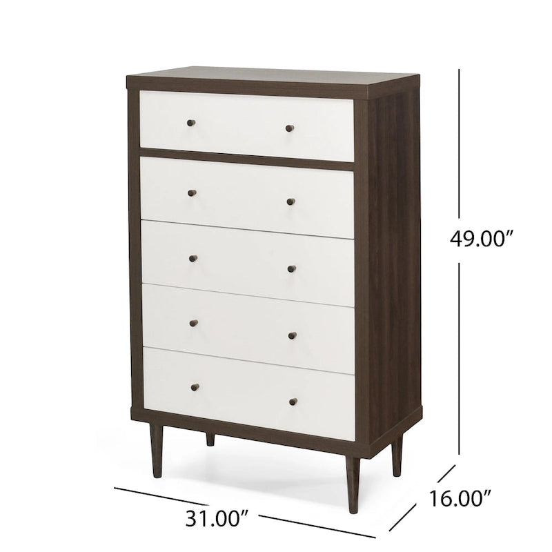 Kommode im Mid-Century-Stil mit 5 Schubladen