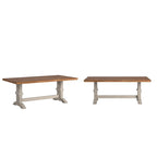 Two-Tone Rectangular Dining Table with Wood Top