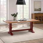 Two-Tone Rectangular Dining Table with Wood Top