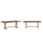 Two-Tone Rectangular Dining Table with Wood Top