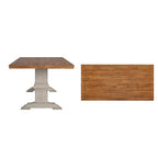 Two-Tone Rectangular Dining Table with Wood Top