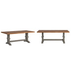 Two-Tone Rectangular Dining Table with Wood Top