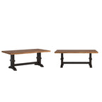 Two-Tone Rectangular Dining Table with Wood Top