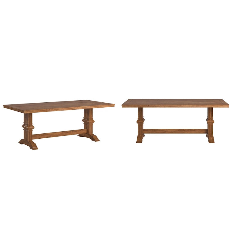 Two-Tone Rectangular Dining Table with Wood Top
