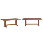 Two-Tone Rectangular Dining Table with Wood Top