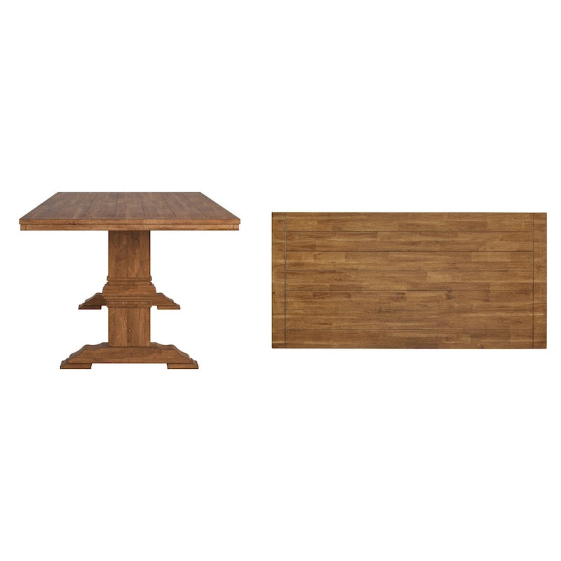 Two-Tone Rectangular Dining Table with Wood Top