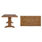Two-Tone Rectangular Dining Table with Wood Top