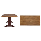 Two-Tone Rectangular Dining Table with Wood Top