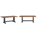 Two-Tone Rectangular Dining Table with Wood Top