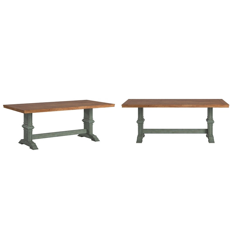 Two-Tone Rectangular Dining Table with Wood Top