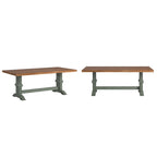 Two-Tone Rectangular Dining Table with Wood Top