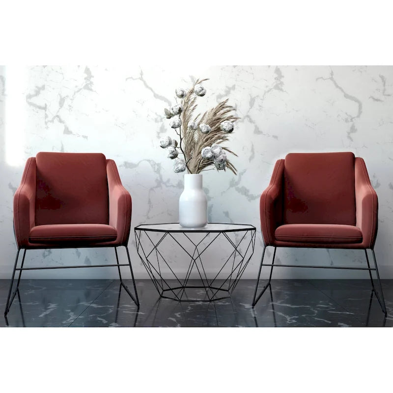 22 Modern Octagon Center Coffee Table with Tempered Glass Table top & Sturdy Metal Geometric Base for Living Room Office